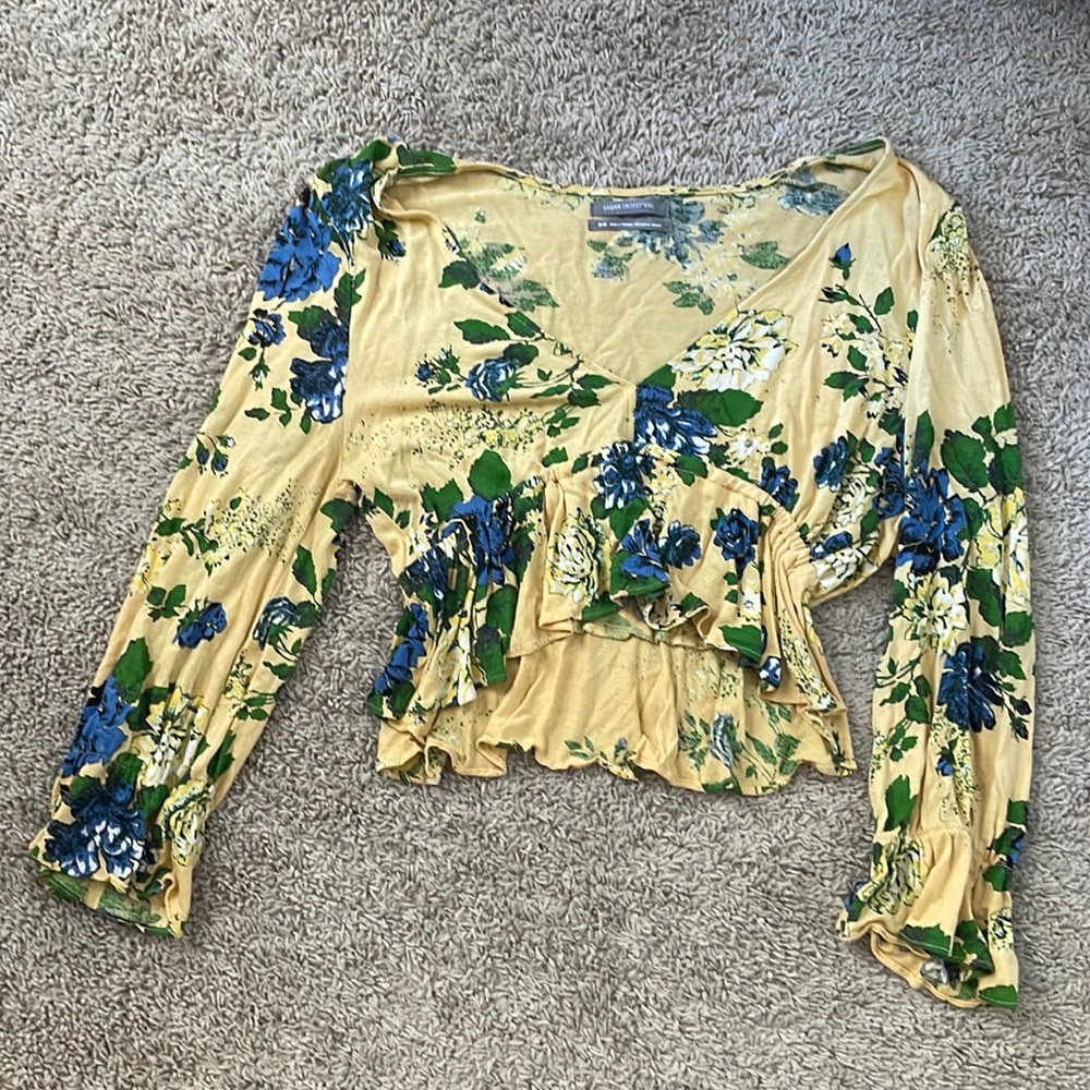 Cropped longsleeve blouse